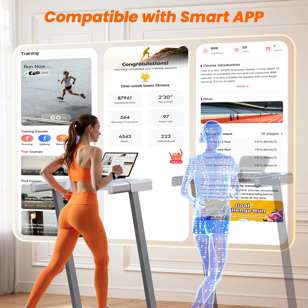 4in1 Treadmills for Home with Incline Foldable Handles Treadmill 300LBS Capacity 3.0HP 7.5MPH Folding Running Treadmill Exercise