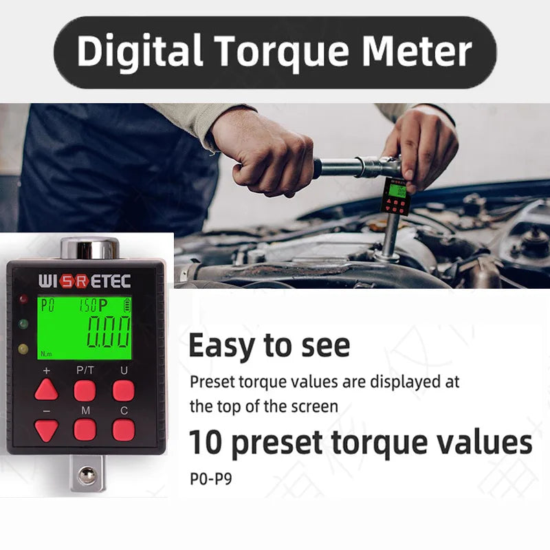 Cordless Electric Impact Wrench Installing Torque Meter Brushless Lithium Battery Car Repair Torque Display Track Accessory Box
