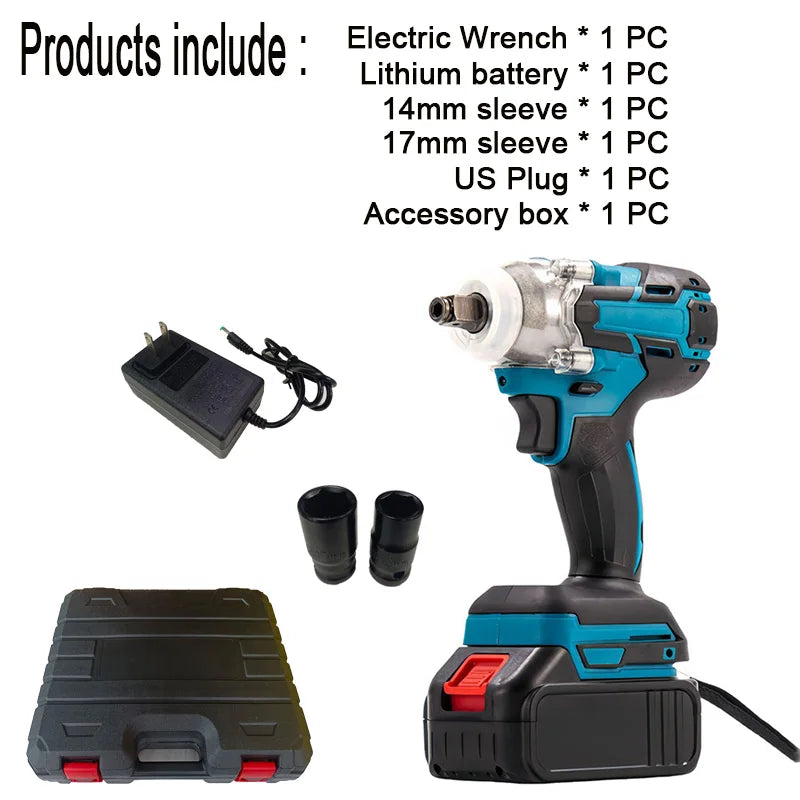 Cordless Electric Impact Wrench Installing Torque Meter Brushless Lithium Battery Car Repair Torque Display Track Accessory Box