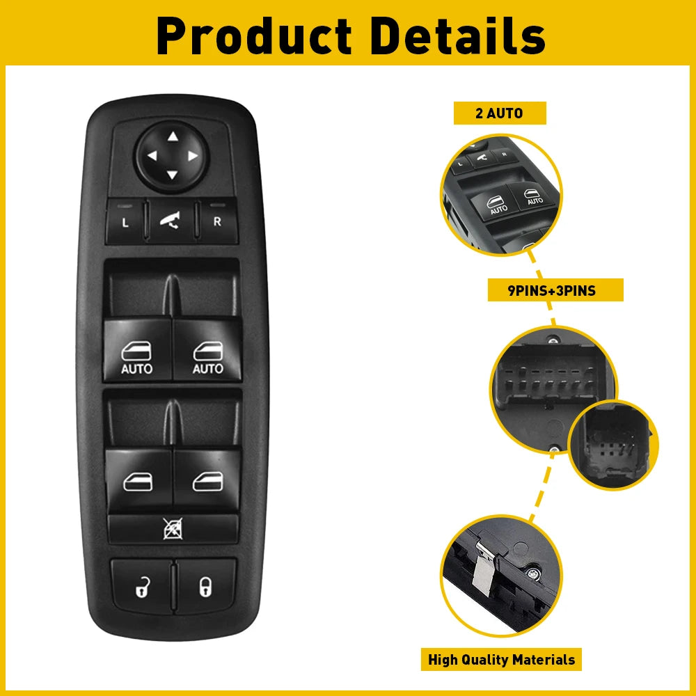 Power Window Control Door Switch For 2014 2015 2016 Ram 1500 2500 3500 68212784AA 14932433 Driver Side or Passenger Side