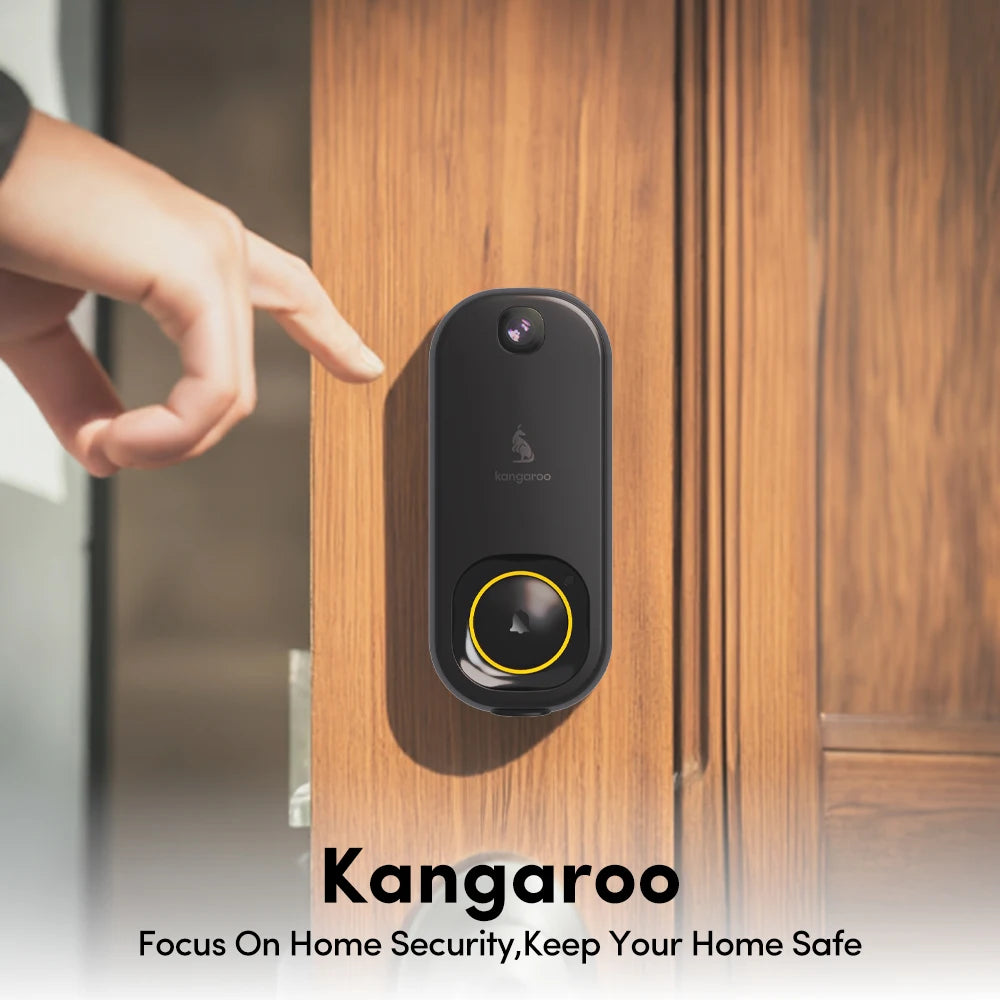 Kangaroo Smart photo Doorbell (Includes Indoor Chime ),  Capture Crystal-Clear Photos of Visitors and Packages with