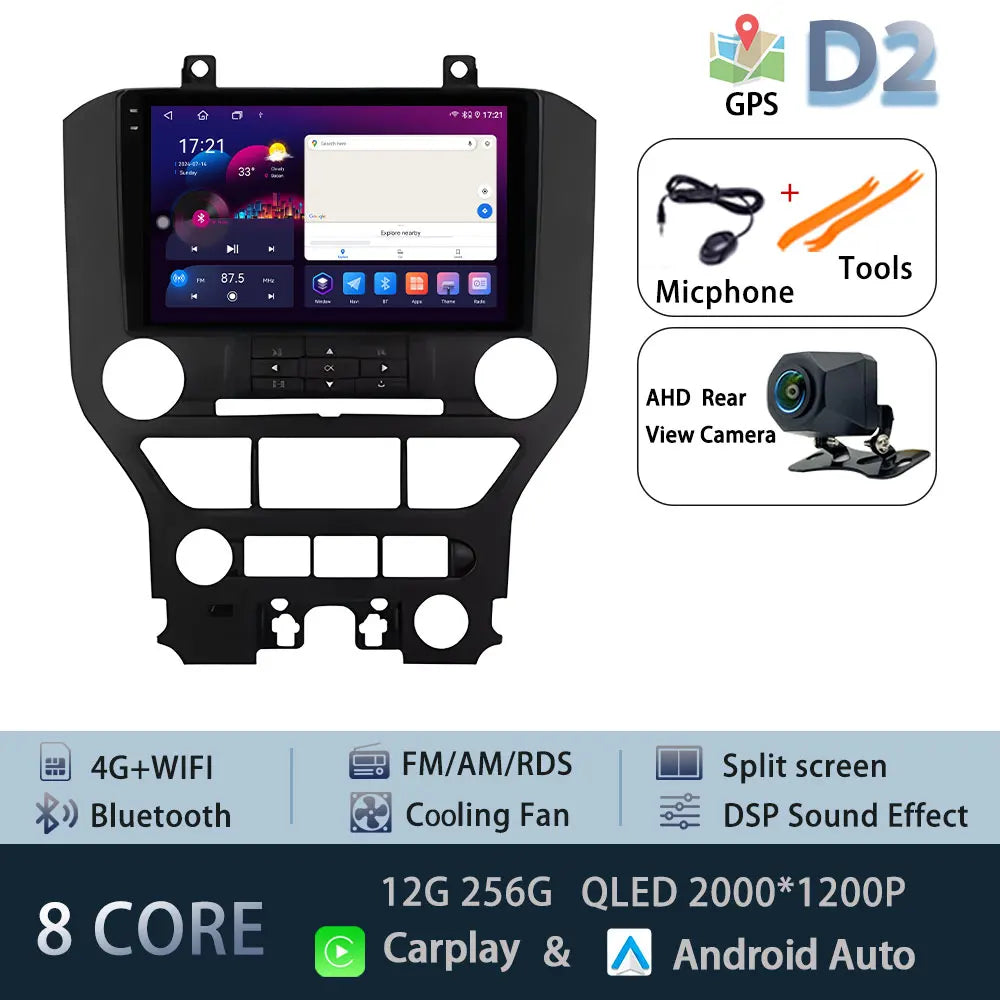 9" LHD DSP Stereo Car Video Player for FORD Mustang  2015-2020 Android 15 Intelligent System GPS Navigation WIFI