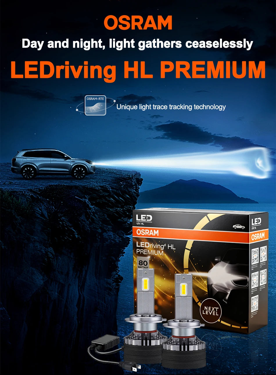 OSRAM Original H7 H4 Led Car Headlight Bulb 9012 HIR2 Lamp HB2 9003 9005 9006 HB4 HB3 H11 H8 Fog Lights 6000K White With Ballast