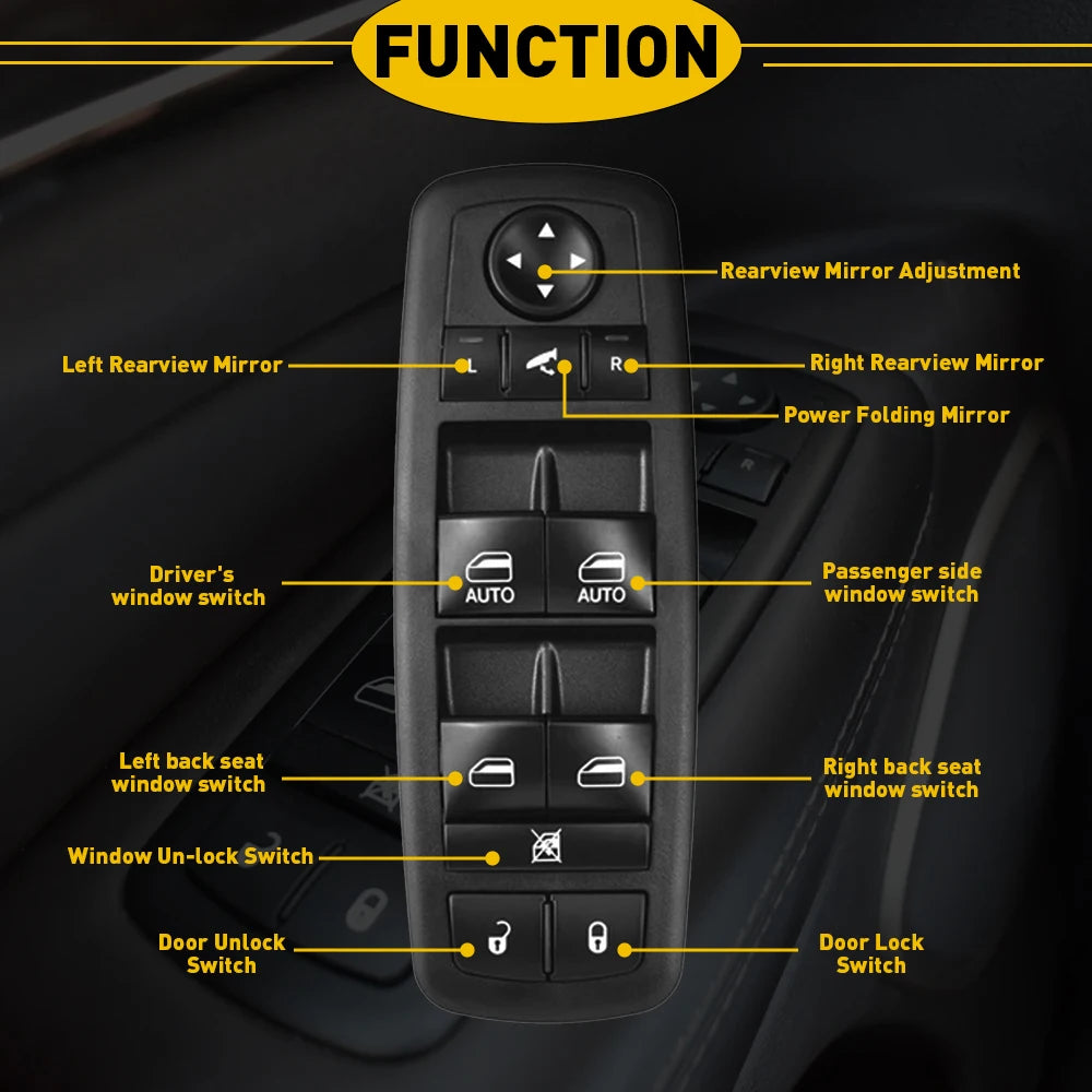 Power Window Control Door Switch For 2014 2015 2016 Ram 1500 2500 3500 68212784AA 14932433 Driver Side or Passenger Side