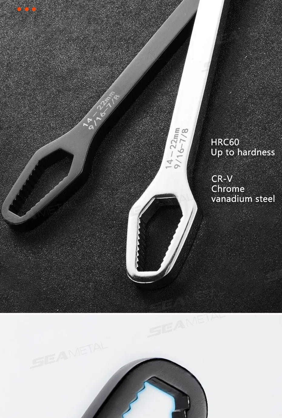 SEAMETAL Universal Torx Wrench Adjustable Wrench Board Double-head Multipurpose Torx Spanner Repair Hand Tools 3-17mm 8-24mm