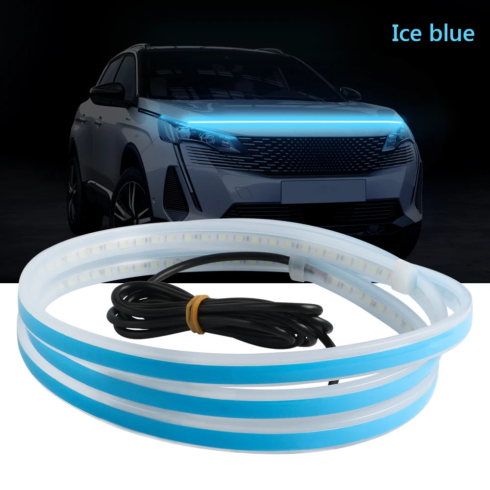 LED Car Hood Atmosphere Lght Strip Waterproof Auto Exterior Decoration Lighting Decorative Headlights Ambient Lamp 12V Universal