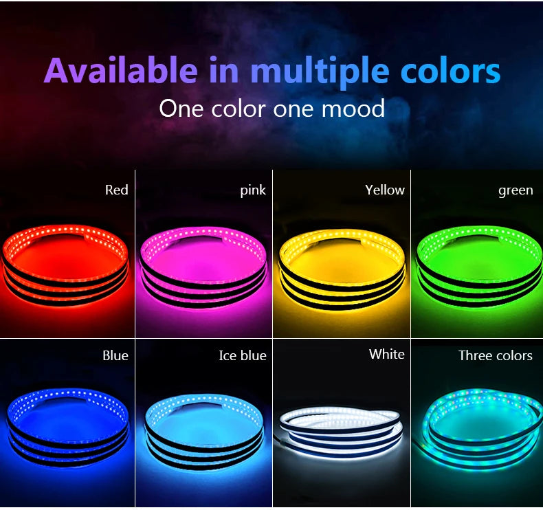 LED Car Hood Atmosphere Lght Strip Waterproof Auto Exterior Decoration Lighting Decorative Headlights Ambient Lamp 12V Universal