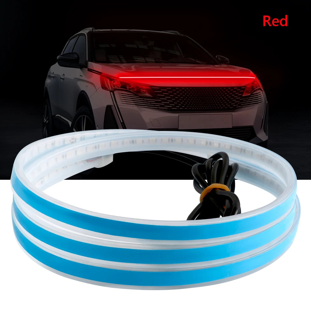 LED Car Hood Atmosphere Lght Strip Waterproof Auto Exterior Decoration Lighting Decorative Headlights Ambient Lamp 12V Universal