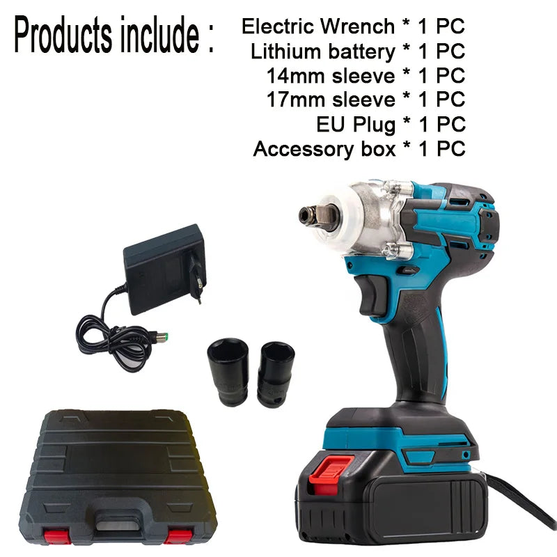 Cordless Electric Impact Wrench Installing Torque Meter Brushless Lithium Battery Car Repair Torque Display Track Accessory Box