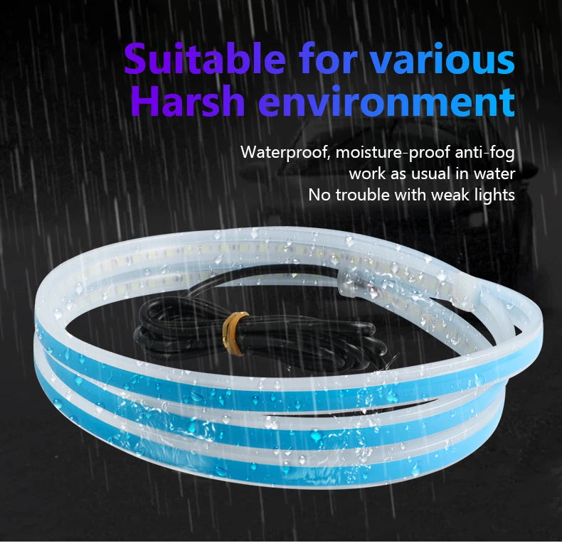 LED Car Hood Atmosphere Lght Strip Waterproof Auto Exterior Decoration Lighting Decorative Headlights Ambient Lamp 12V Universal