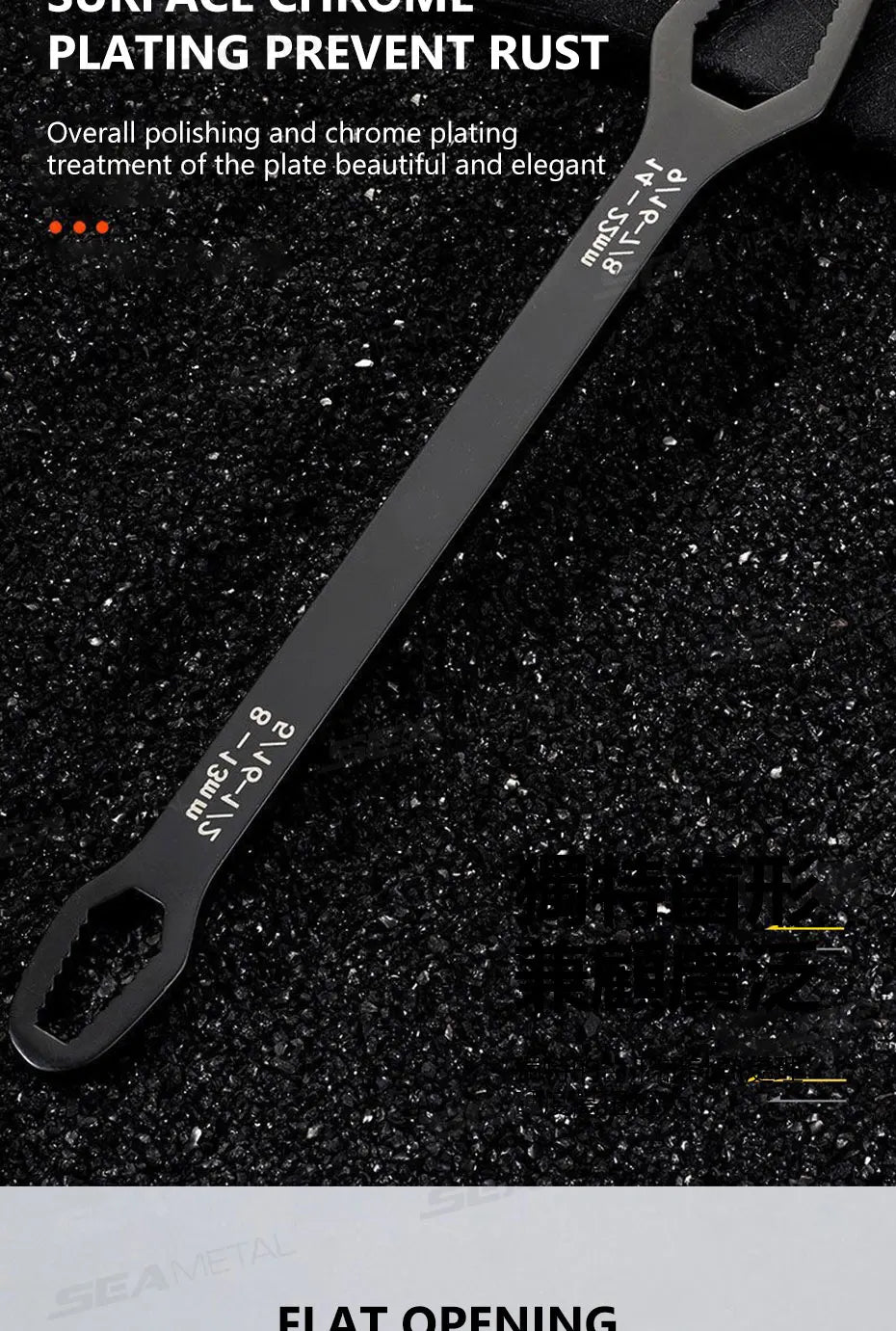 SEAMETAL Universal Torx Wrench Adjustable Wrench Board Double-head Multipurpose Torx Spanner Repair Hand Tools 3-17mm 8-24mm