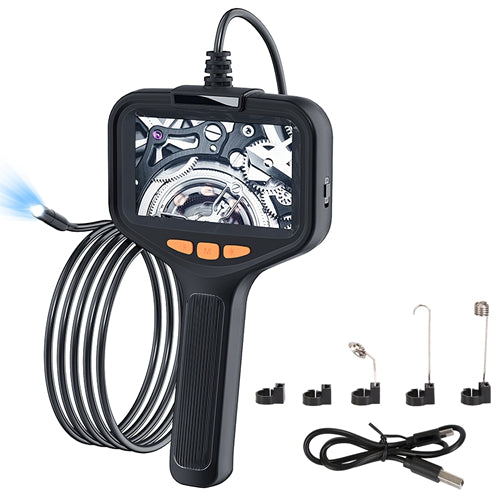 1080P Endoscope Camera with 8 LED Light 8mm Borescope Inspection Camera 4.3” Colorful Screen IP67 Waterproof 16.4FT Semi-Rigid Cord Handheld Snake Cam
