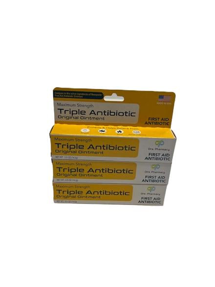 Triple Antibiotic Ointment Maximum Strength(3 pc count)-First Aid Infection Protection for Cuts, Scrapes & Burns