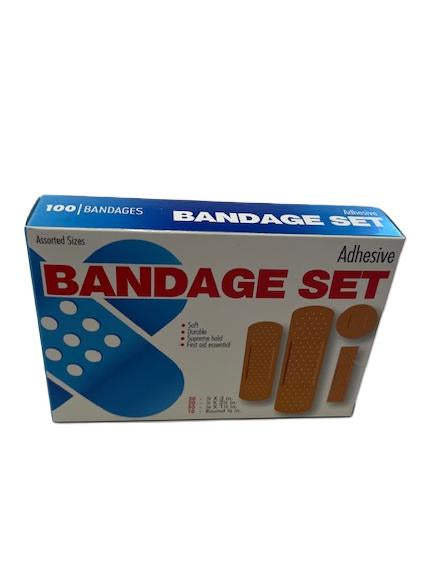 100- Piece Adhesive Bandage Assorted Sizes-First Aid Essential, Soft, Durable & Strong Hold Protection