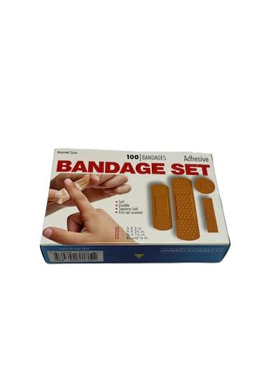 100- Piece Adhesive Bandage Assorted Sizes-First Aid Essential, Soft, Durable & Strong Hold Protection