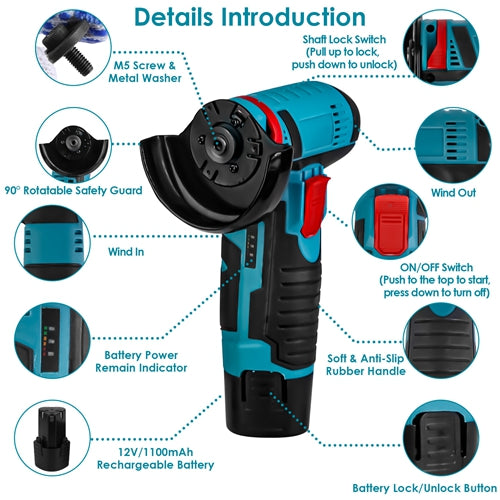 Portable Cordless Mini Saw/Grinder – Cut Wood, Tile & Metal with Precision
