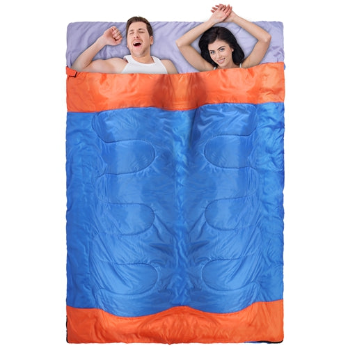 LakeForest 2 People Sleeping Bag for Adult Kids Lightweight Water Resistant Camping Cotton Liner Cold Warm Weather Indoor Outdoor Use 3 Season with Sack for Spri